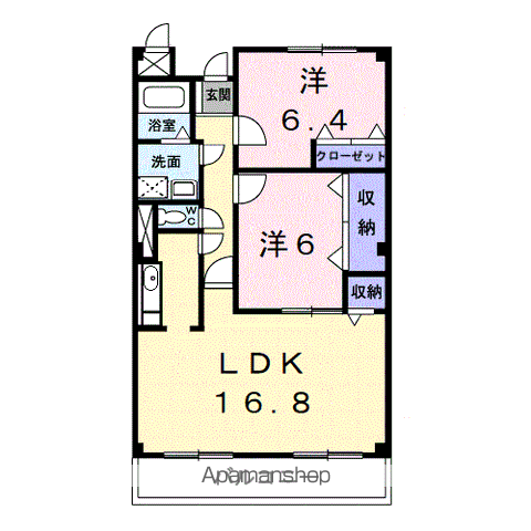 グランド・メール(2LDK/2階)の間取り写真