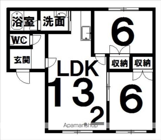 リトルフラッツ2ND(2LDK/1階)の間取り写真