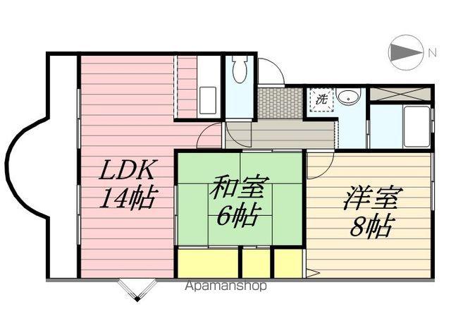 トゥアマンション(2LDK/4階)の間取り写真