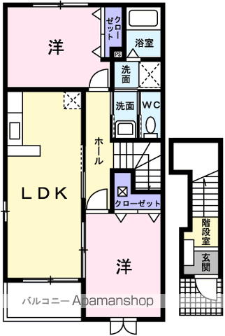 ヴィラージュⅣ(2LDK/2階)の間取り写真