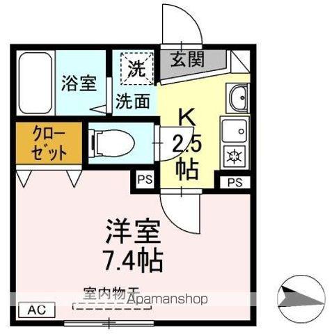 グラフォート古館(1K/1階)の間取り写真