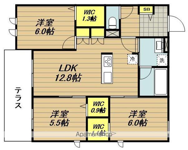 シャルール(3LDK/1階)の間取り写真
