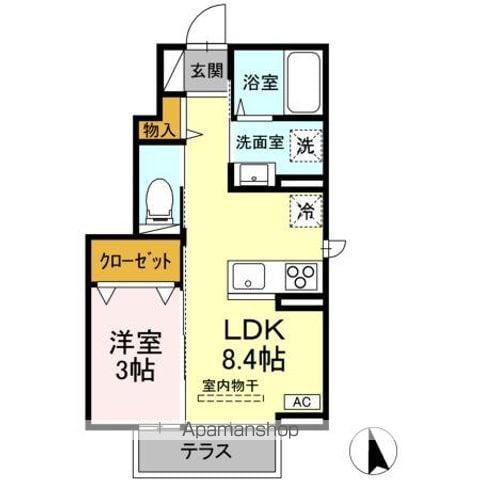 甲斐市島上条PJ(1LDK/1階)の間取り写真