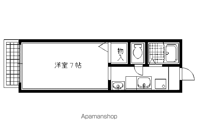 ラフィネ北白川(1K/1階)の間取り写真
