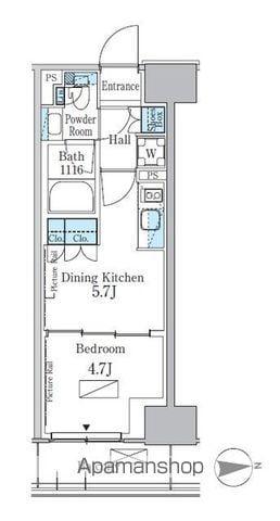 パークアクシス新宿百人町(1DK/3階)の間取り写真