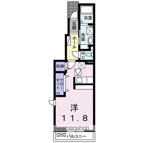 ドリーミンA(ワンルーム/1階)の間取り写真