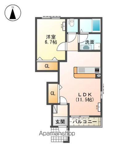 コンフォルトKⅡ(1LDK/1階)の間取り写真