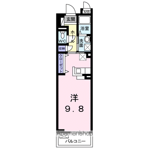 グランデ・カーサ・ケイ(ワンルーム/3階)の間取り写真