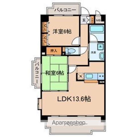 エクセレントみずの(2LDK/10階)の間取り写真