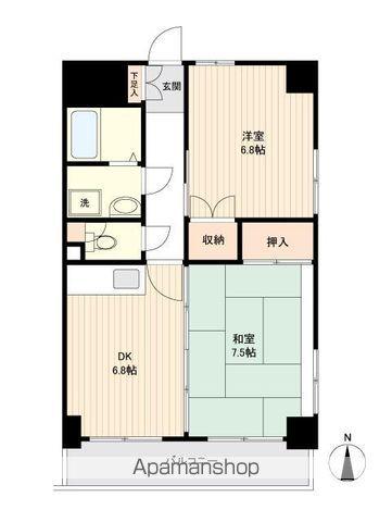 リビングステージ南仙台(2DK/9階)の間取り写真