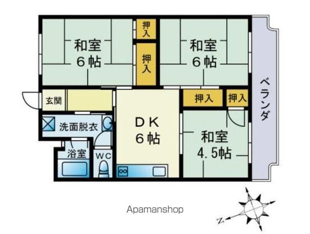 第1エトウビル(3DK/2階)の間取り写真