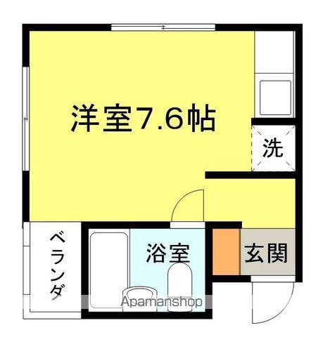 コーポ山の田東(ワンルーム/2階)の間取り写真