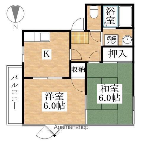 フローレス大野(2K/2階)の間取り写真