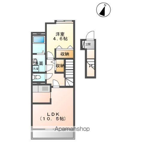 ランド・ヴェルジュ(1LDK/2階)の間取り写真