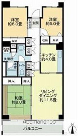 テレパレス船橋三咲A棟(3LDK/4階)の間取り写真