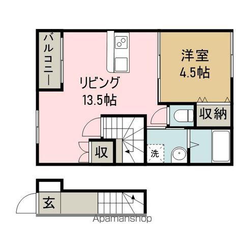 セレーノ(1LDK/2階)の間取り写真