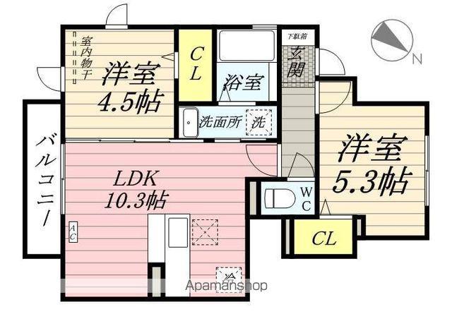 アルジェント・ステラ(2LDK/1階)の間取り写真