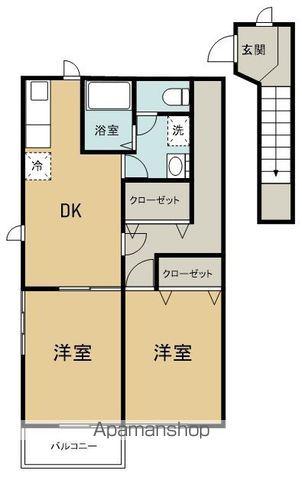 サンライトK・IB(2DK/2階)の間取り写真