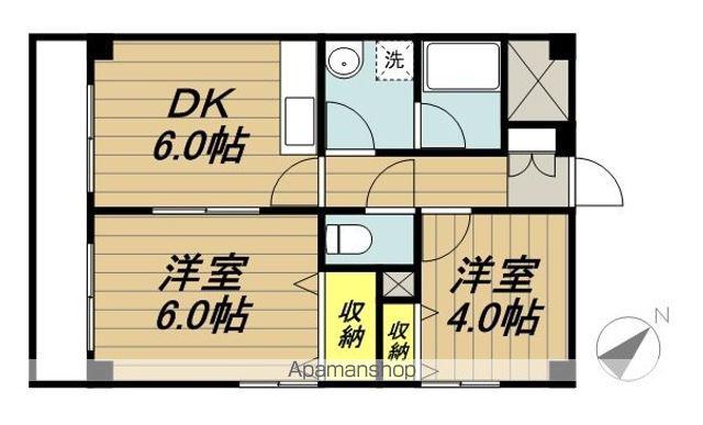 サニースカイ(2DK/6階)の間取り写真