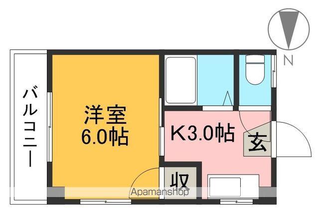 小倉ハイツ(1K/4階)の間取り写真