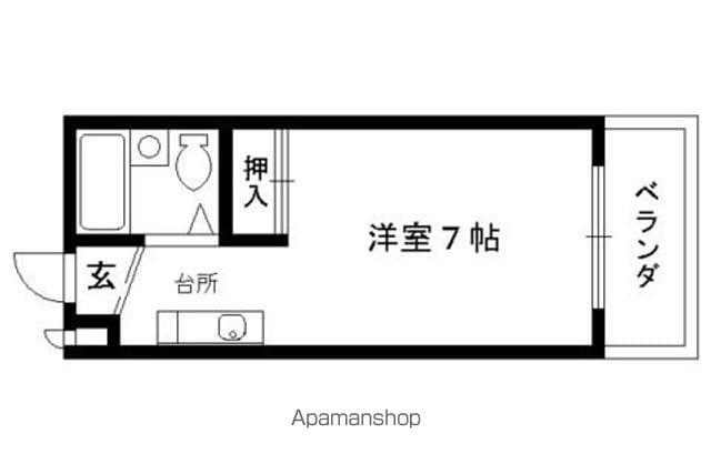 ペガサスハイツ(1K/1階)の間取り写真