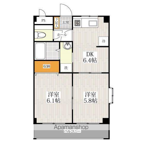 エルハイツ有弥の里(2DK/2階)の間取り写真