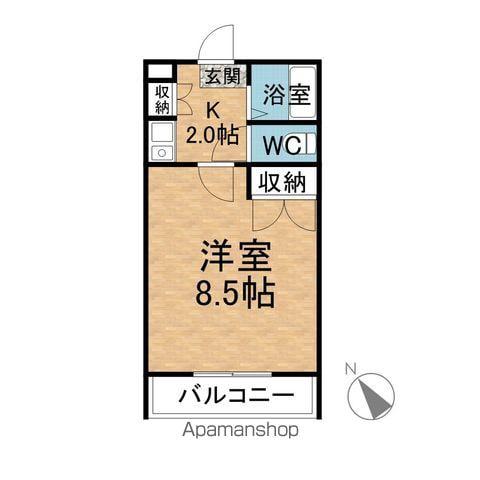 ファミーユΒ(1K/2階)の間取り写真