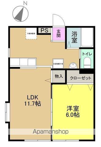 グリーンウッド(1LDK/1階)の間取り写真