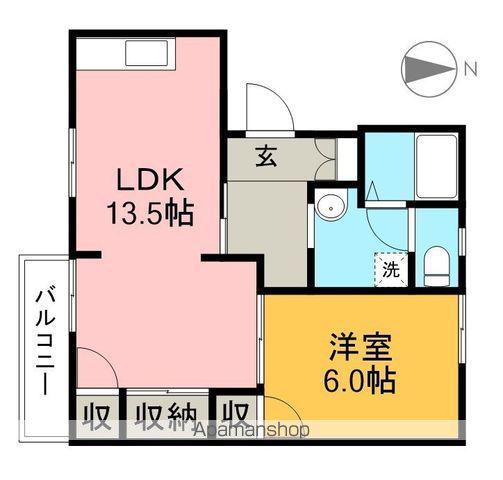 寿ハイツ A棟(1LDK/2階)の間取り写真