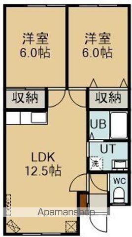 メゾンピッコ(2LDK/1階)の間取り写真