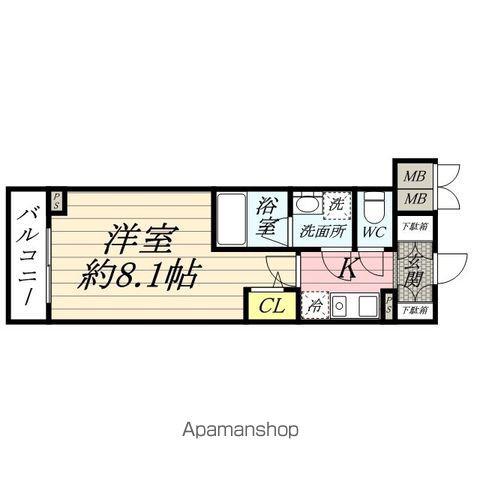 メインステージ板橋蓮根Ⅱ(1K/2階)の間取り写真