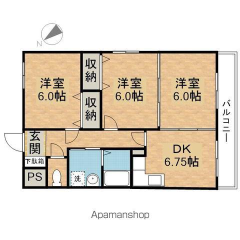 ヴィラ梅ノ井(3DK/3階)の間取り写真