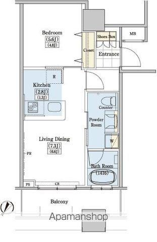 レジディアタワー上池袋(1LDK/12階)の間取り写真