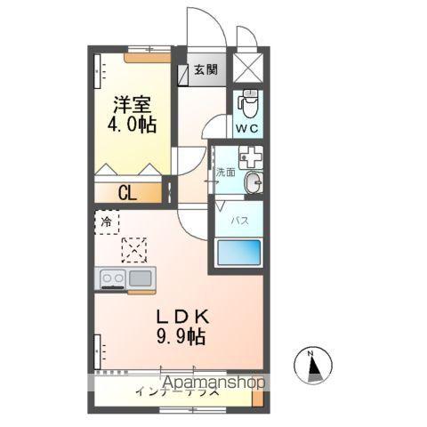 ラウレア(1LDK/1階)の間取り写真