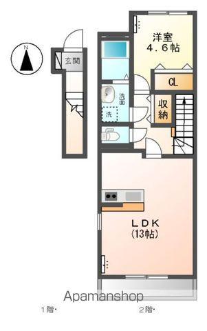 フィノカーサ(1LDK/2階)の間取り写真