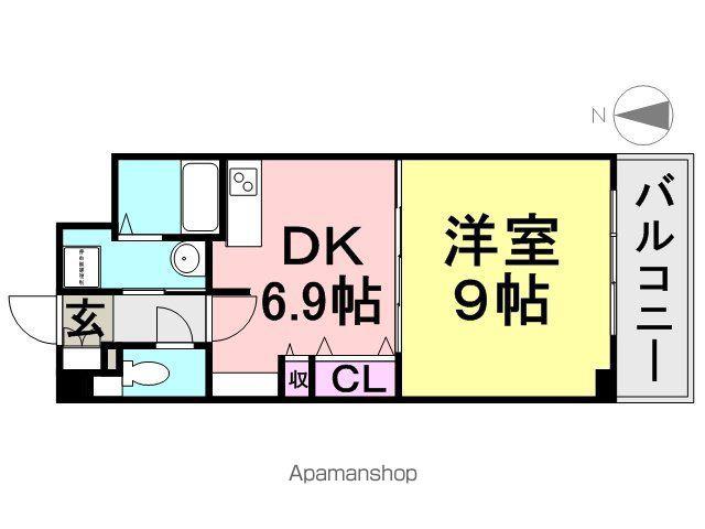 プロヴァンス(1DK/3階)の間取り写真