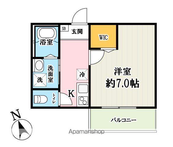 キャメル所沢狭山ヶ丘3C(1K/3階)の間取り写真