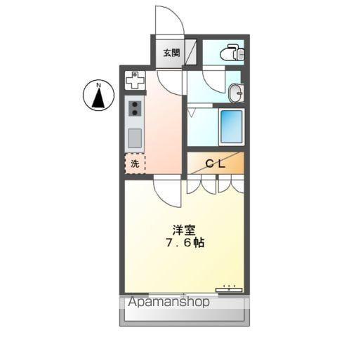 ツインズキクナ(1K/2階)の間取り写真