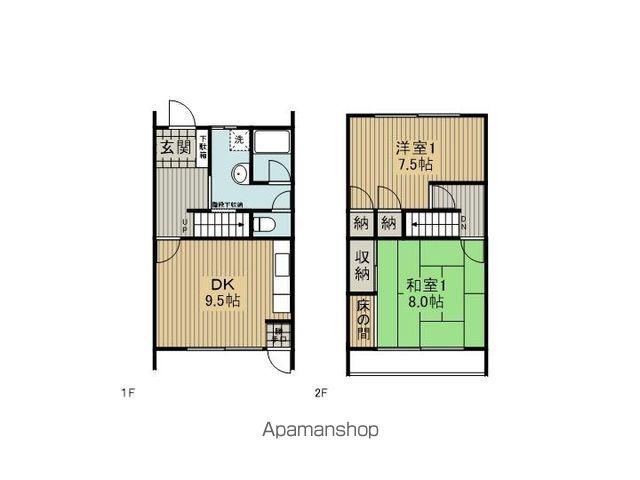 メゾンハラ(2DK/1階)の間取り写真