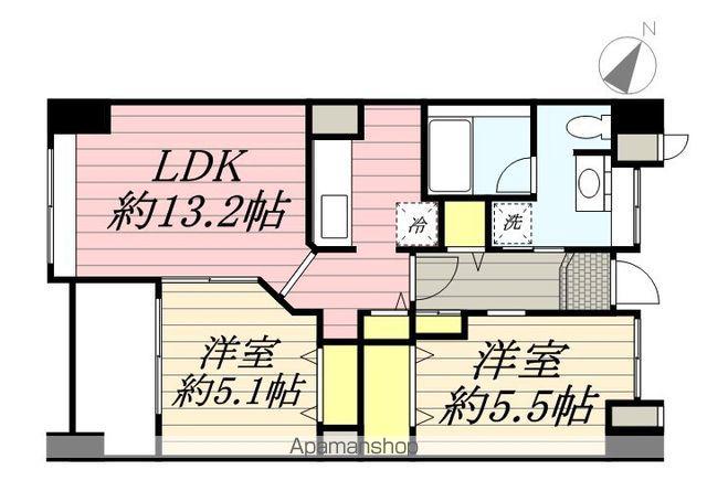 レジディア天神南(2LDK/11階)の間取り写真
