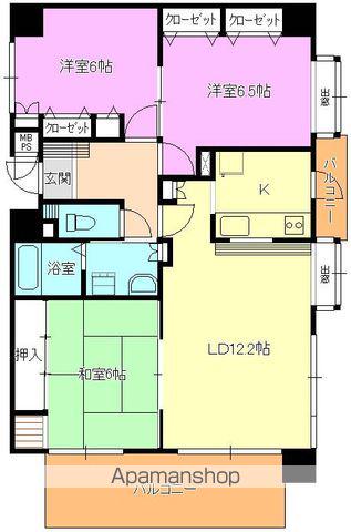 バルミー弥生(3LDK/4階)の間取り写真