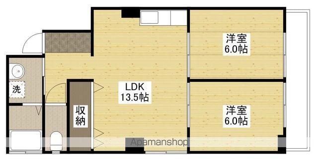 第2三田尾ビル(2LDK/4階)の間取り写真
