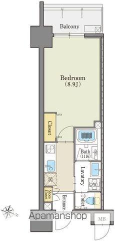 グランドゥール瑞穂通(1K/9階)の間取り写真