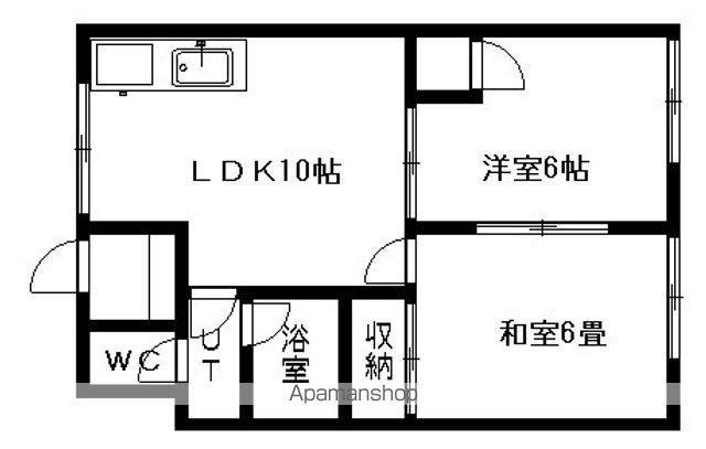 レオパレス西野(2LDK/2階)の間取り写真