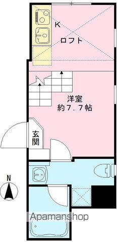 アップルスクエア(ワンルーム/1階)の間取り写真