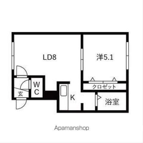 KMハイツ(1DK/2階)の間取り写真