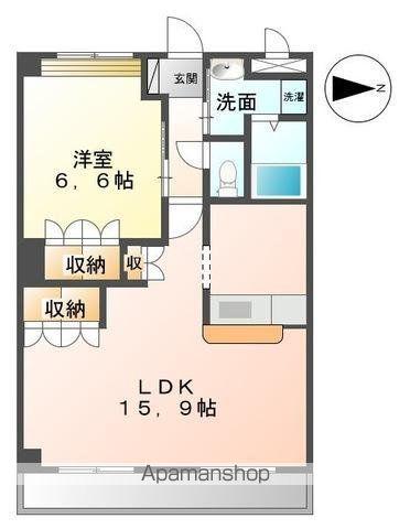 グレイスヴィラB棟(1LDK/1階)の間取り写真