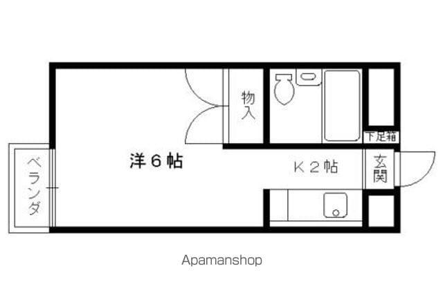 カツラフラット(1K/2階)の間取り写真