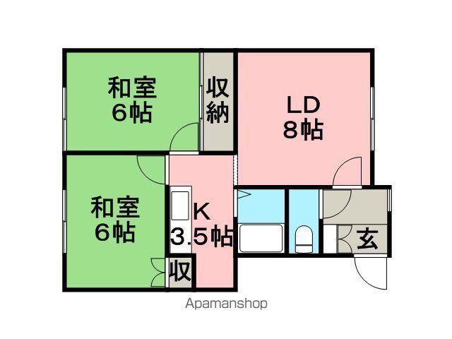 サンシャイン21B(2LDK/2階)の間取り写真
