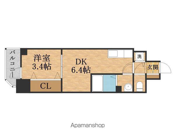ESLEADRESIDENCE都島DUO(1DK/2階)の間取り写真